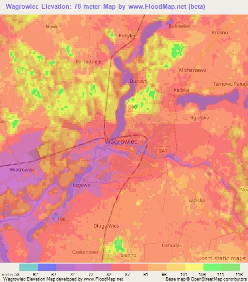 Wagrowiec,Poland Elevation Map