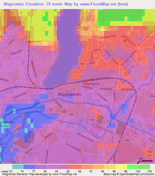Wagrowiec,Poland Elevation Map