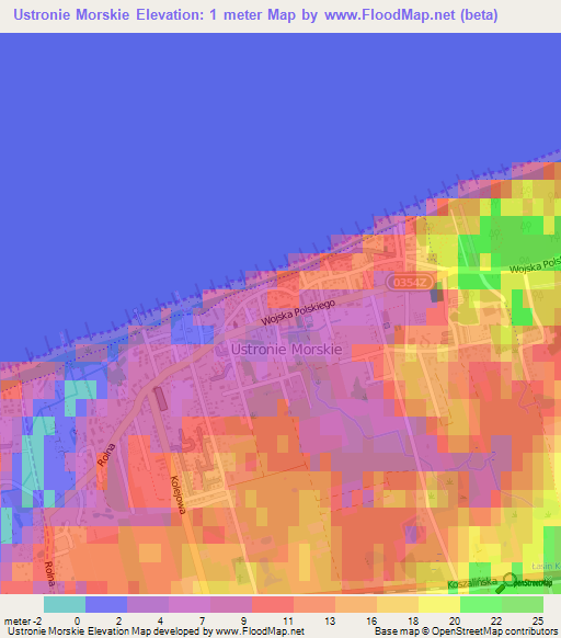 Ustronie Morskie,Poland Elevation Map