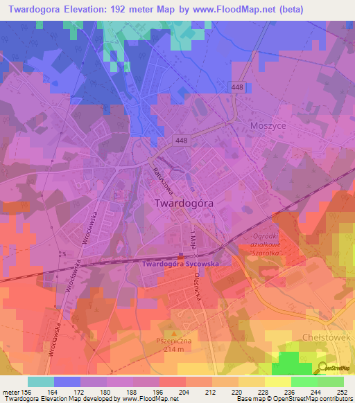 Twardogora,Poland Elevation Map