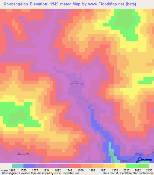 Khvoshgelan,Iran Elevation Map