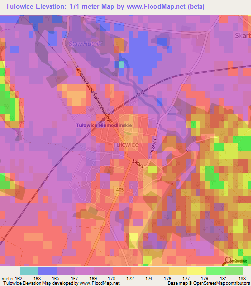 Tulowice,Poland Elevation Map