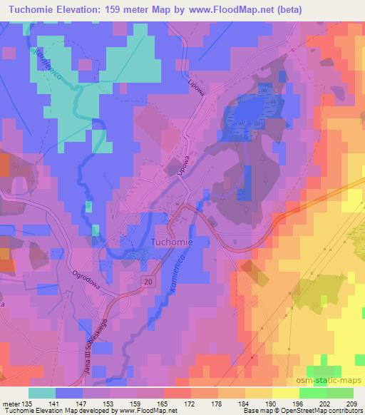 Tuchomie,Poland Elevation Map