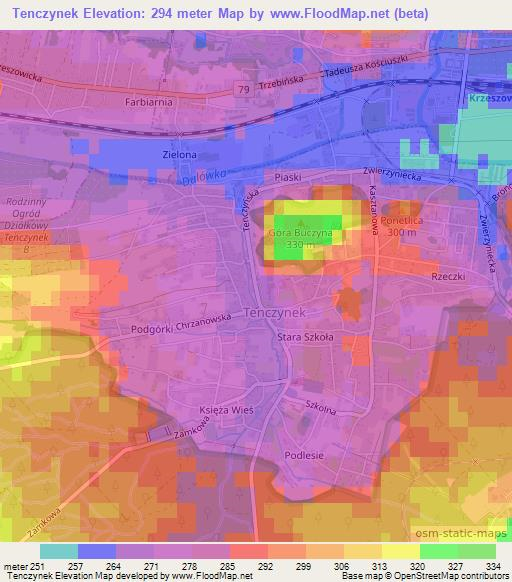 Tenczynek,Poland Elevation Map