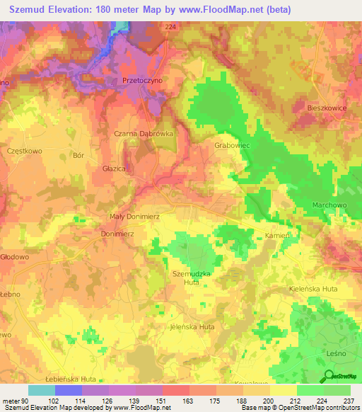 Szemud,Poland Elevation Map