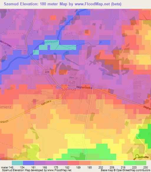 Szemud,Poland Elevation Map