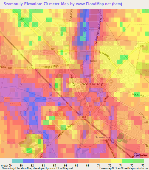 Szamotuly,Poland Elevation Map