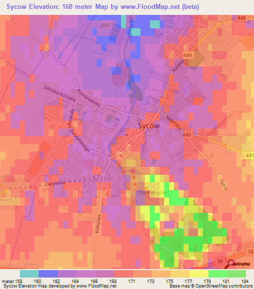 Sycow,Poland Elevation Map