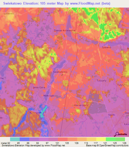 Swiekatowo,Poland Elevation Map