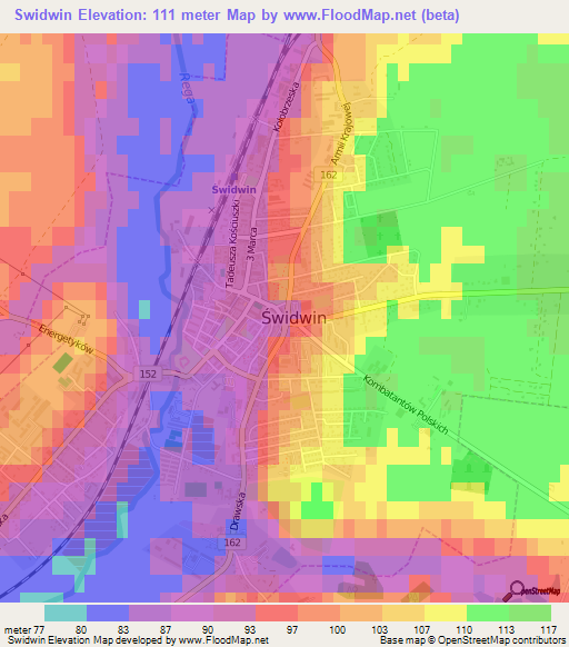 Swidwin,Poland Elevation Map