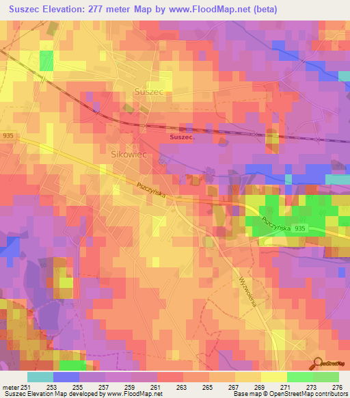 Suszec,Poland Elevation Map