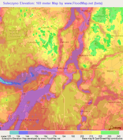 Suleczyno,Poland Elevation Map