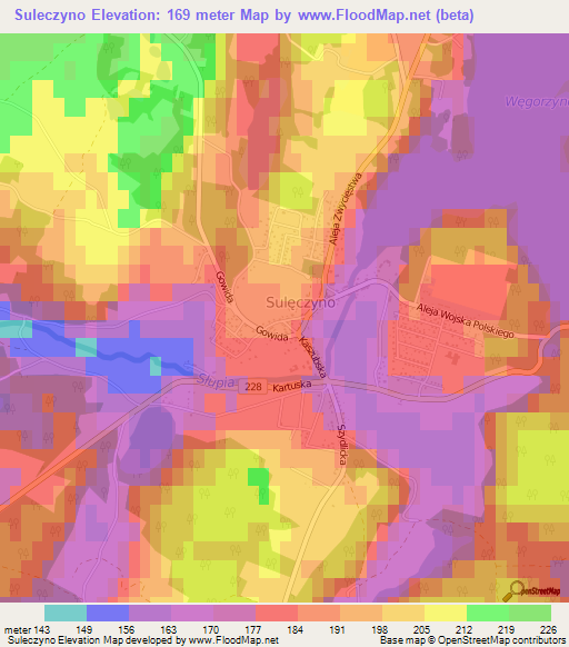 Suleczyno,Poland Elevation Map