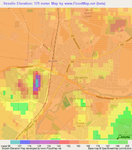 Strzelin,Poland Elevation Map