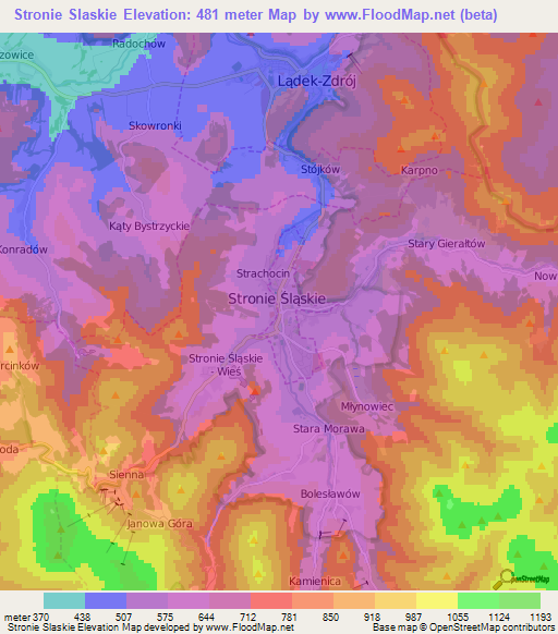 Stronie Slaskie,Poland Elevation Map