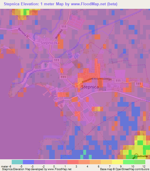 Stepnica,Poland Elevation Map