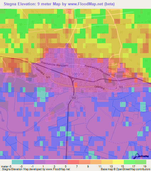 Stegna,Poland Elevation Map
