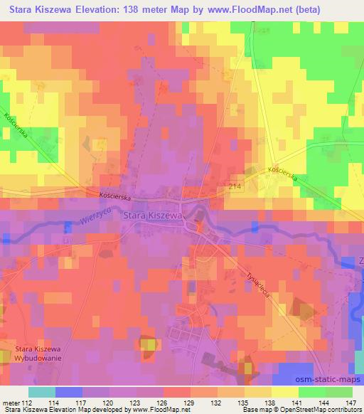 Stara Kiszewa,Poland Elevation Map