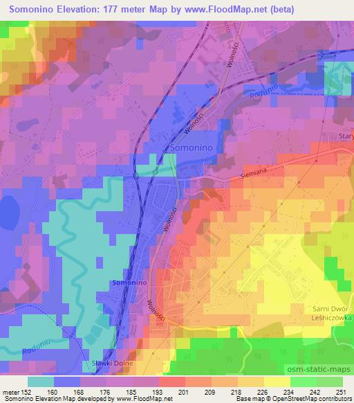 Somonino,Poland Elevation Map