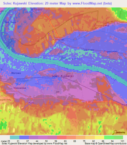 Solec Kujawski,Poland Elevation Map