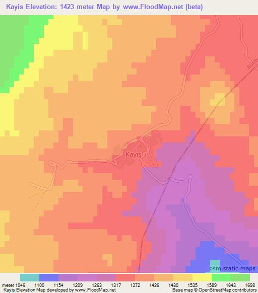 Kayis,Turkey Elevation Map