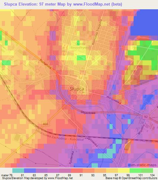 Slupca,Poland Elevation Map