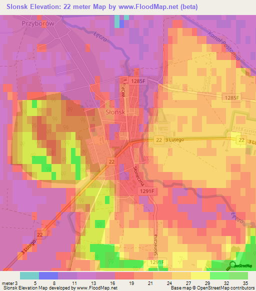 Slonsk,Poland Elevation Map