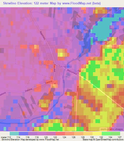 Skrwilno,Poland Elevation Map