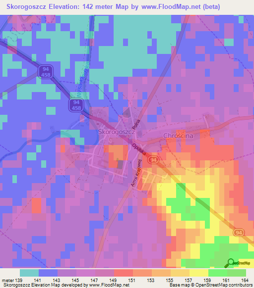 Skorogoszcz,Poland Elevation Map