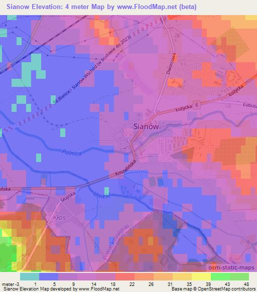 Sianow,Poland Elevation Map