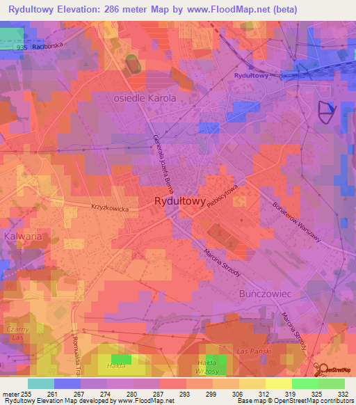 Rydultowy,Poland Elevation Map