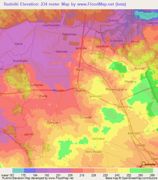 Rudniki,Poland Elevation Map