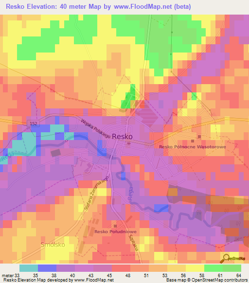 Resko,Poland Elevation Map