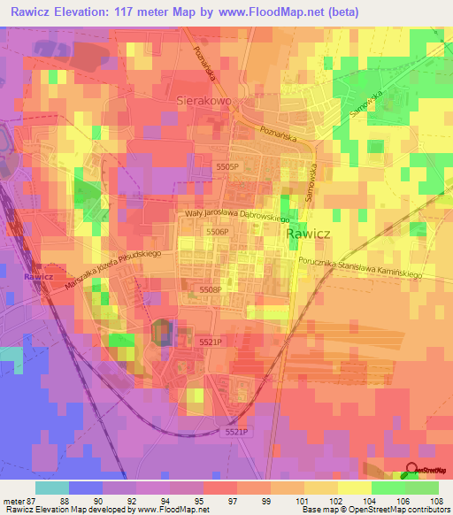 Rawicz,Poland Elevation Map