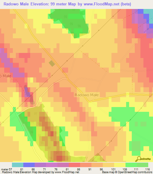 Radowo Male,Poland Elevation Map