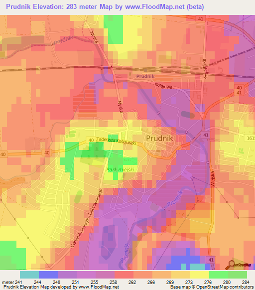 Prudnik,Poland Elevation Map