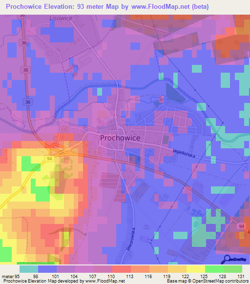 Prochowice,Poland Elevation Map