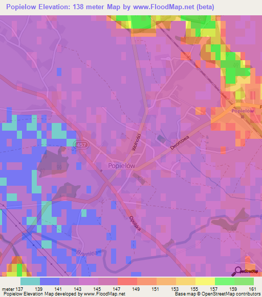 Popielow,Poland Elevation Map