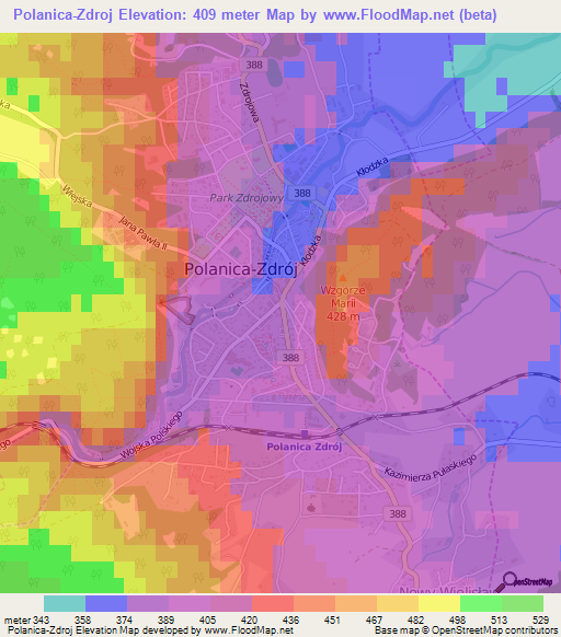 Polanica-Zdroj,Poland Elevation Map