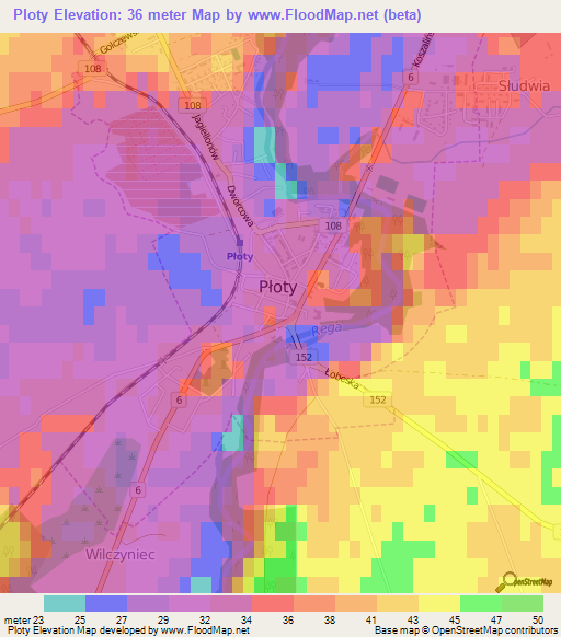 Ploty,Poland Elevation Map