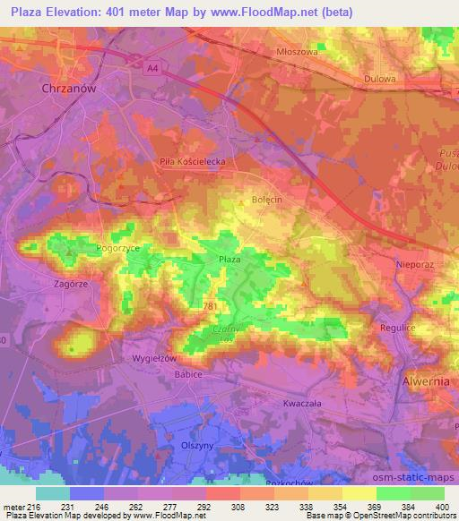 Plaza,Poland Elevation Map