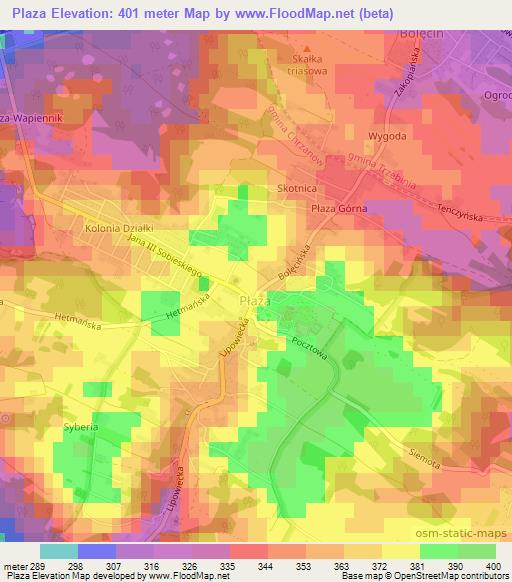 Plaza,Poland Elevation Map