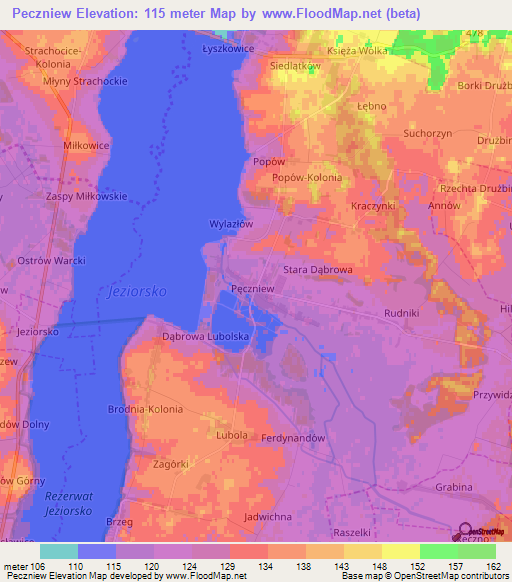 Peczniew,Poland Elevation Map