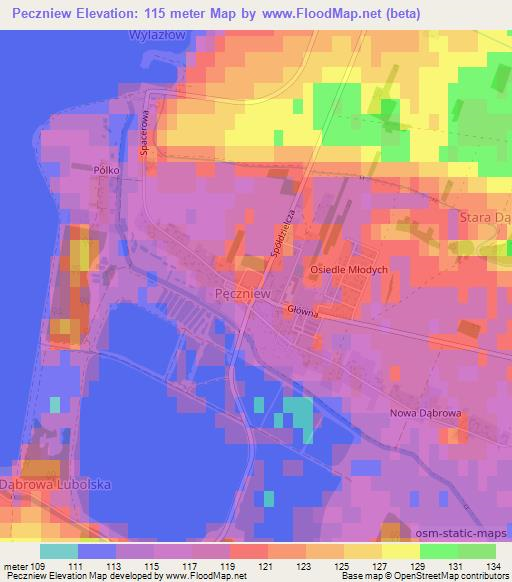 Peczniew,Poland Elevation Map