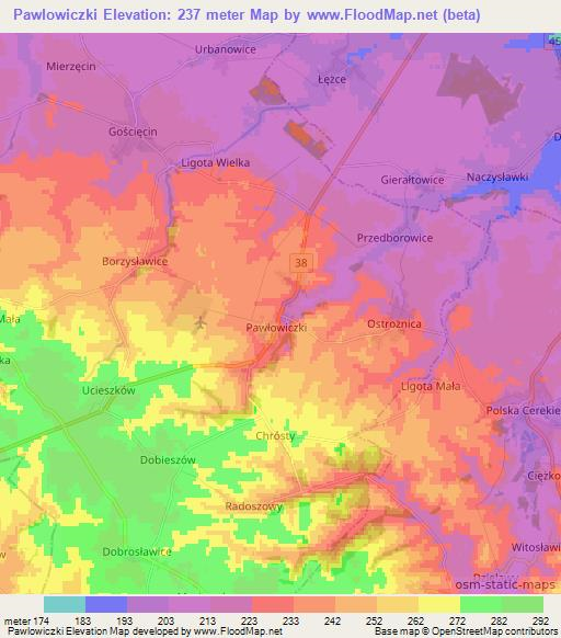 Pawlowiczki,Poland Elevation Map