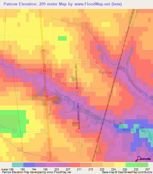 Patnow,Poland Elevation Map