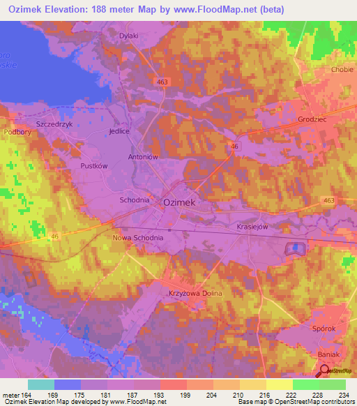 Ozimek,Poland Elevation Map