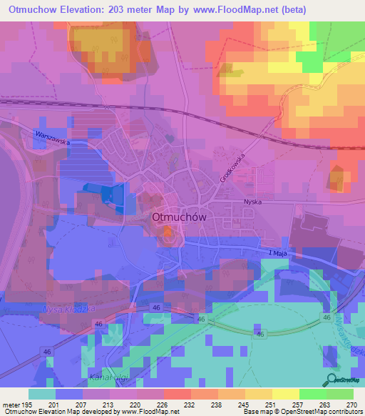 Otmuchow,Poland Elevation Map