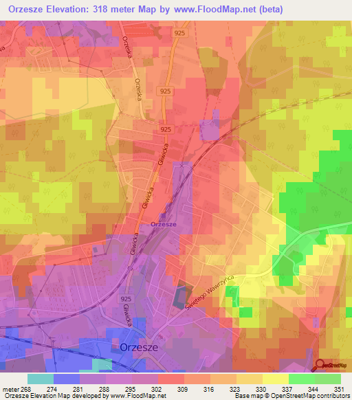 Orzesze,Poland Elevation Map
