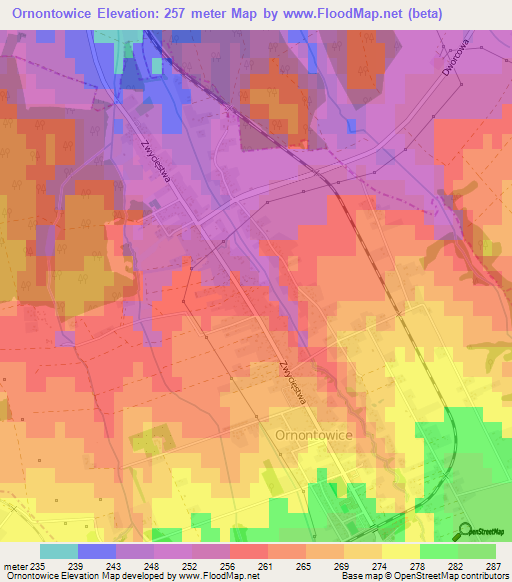 Ornontowice,Poland Elevation Map